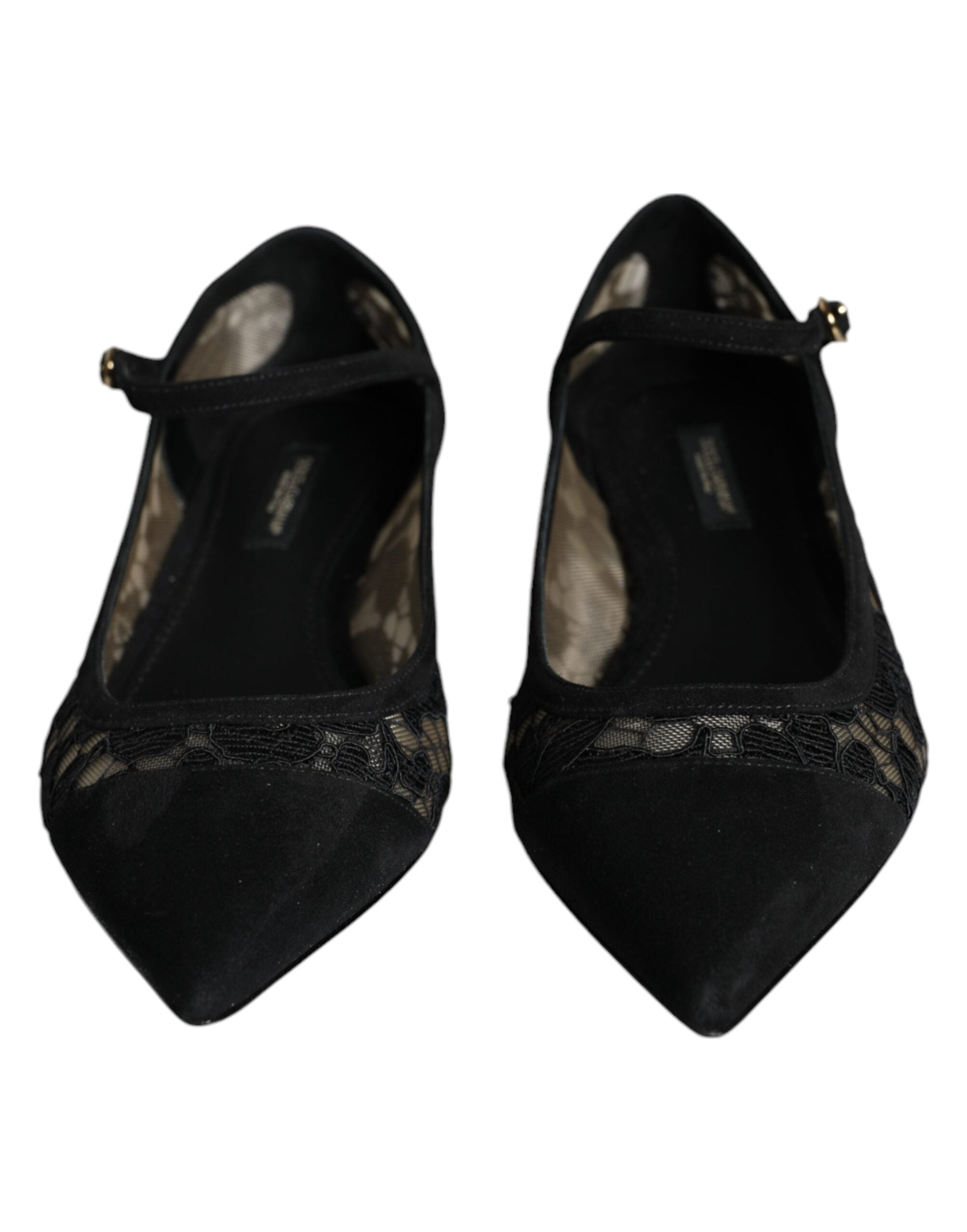 Dolce & Gabbana Black Taormina Lace Bellucci Flats Shoes - ACCEXO