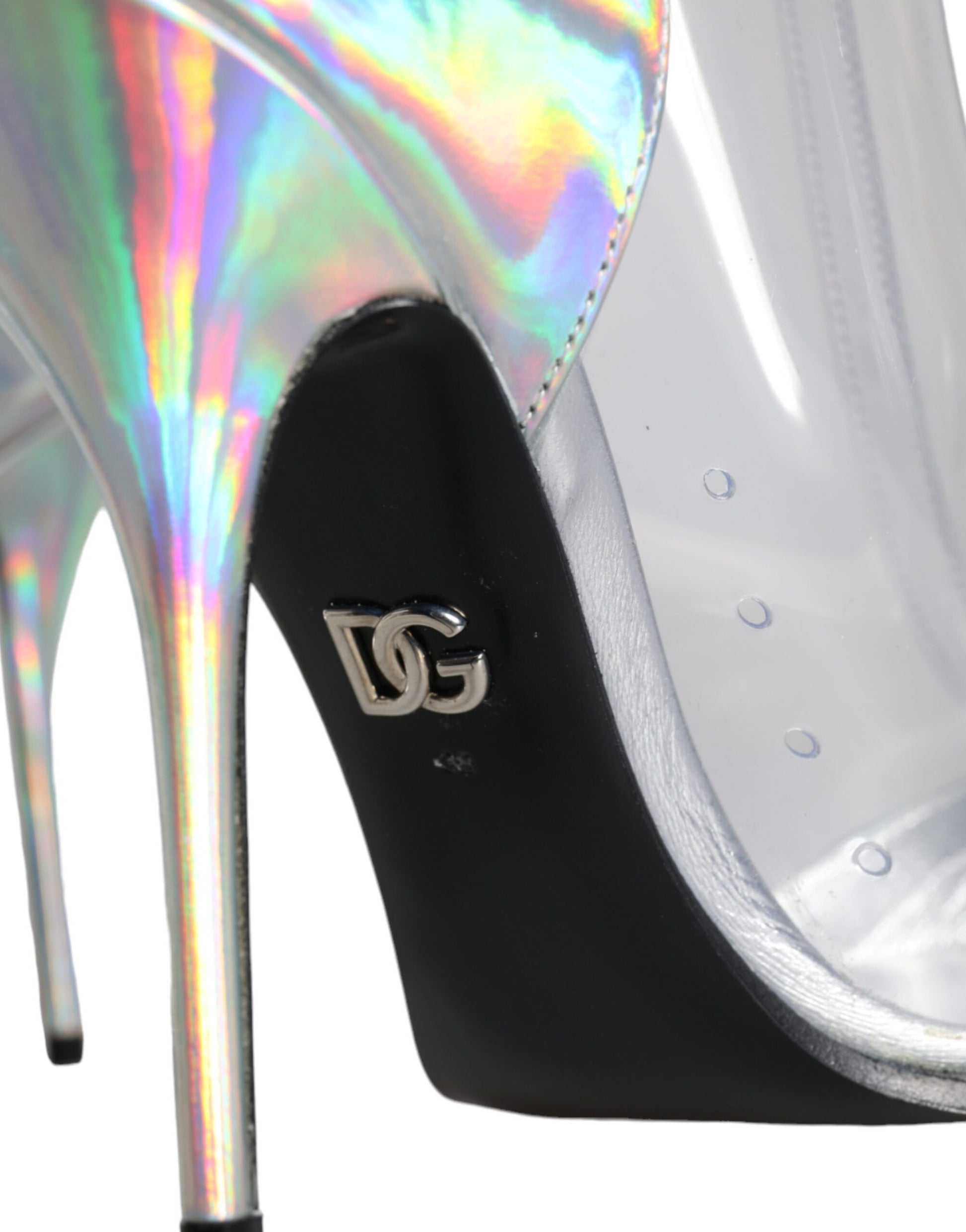 Dolce & Gabbana Silver Iridescent PVC Pointed Short Boots Shoes - ACCEXO