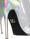 Dolce & Gabbana Silver Iridescent PVC Pointed Short Boots Shoes