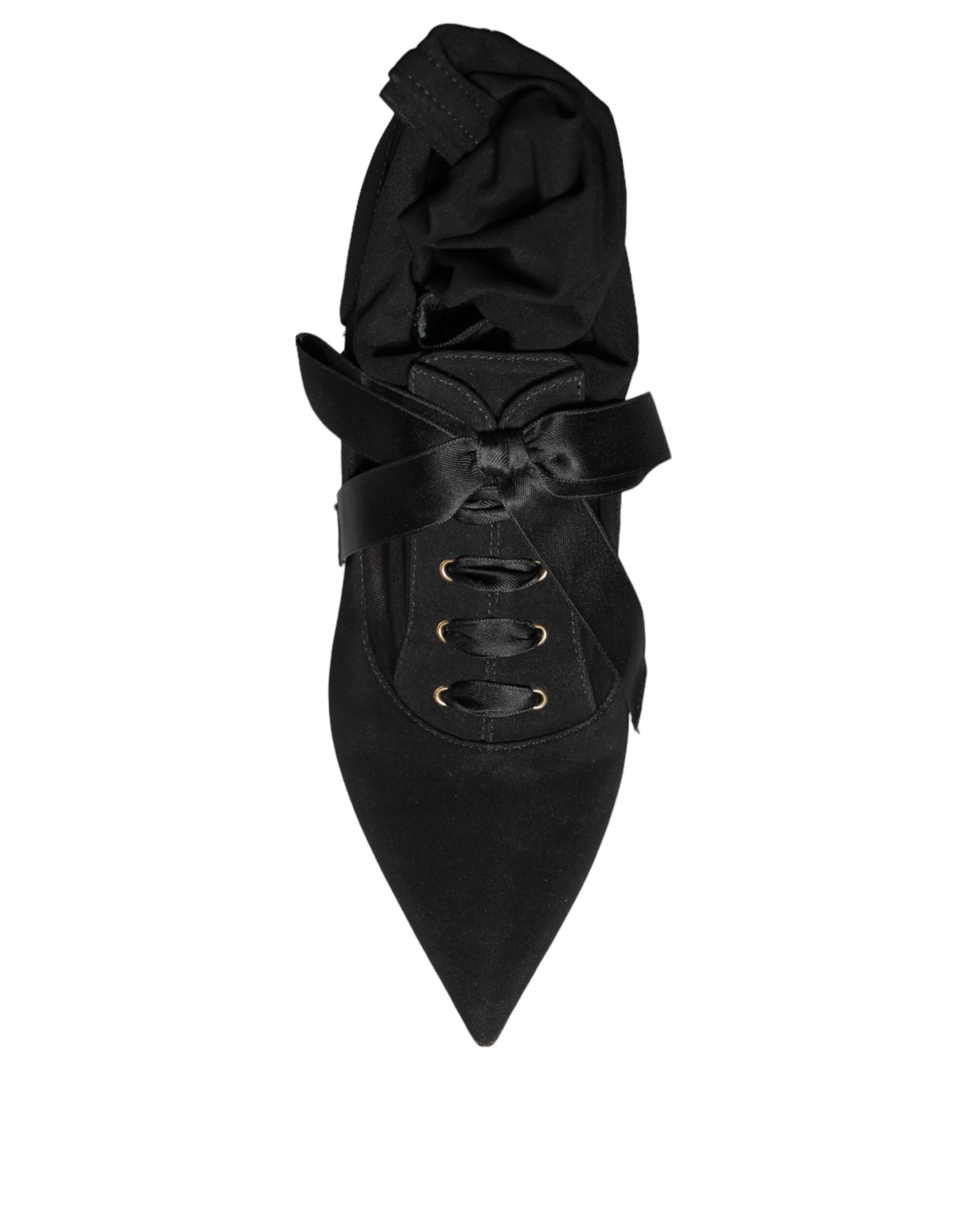 Dolce & Gabbana Black Stiletto Heels Mid Calf Boots Shoes - ACCEXO