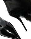 Dolce & Gabbana Black Patent Leather Mid Calf Boots Shoes