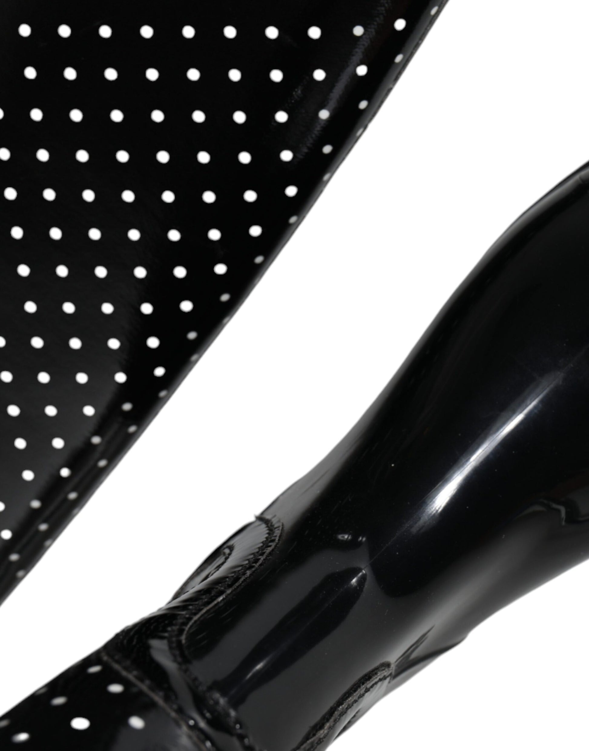 Dolce & Gabbana Black Polka Dot Rubber Knee High Boots Shoes - ACCEXO