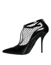 Dolce & Gabbana Black Mesh Patent Leather Heels Pumps Shoes