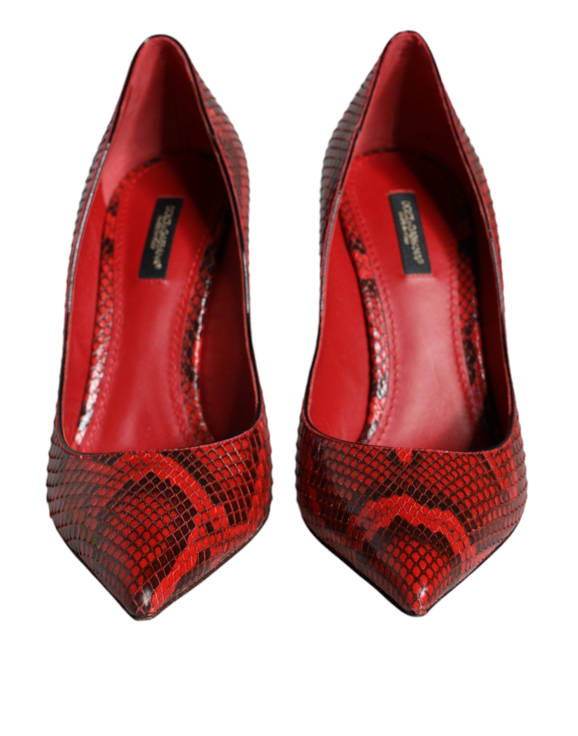 Dolce & Gabbana Red Leather Stiletto High Heels Pumps Shoes - ACCEXO