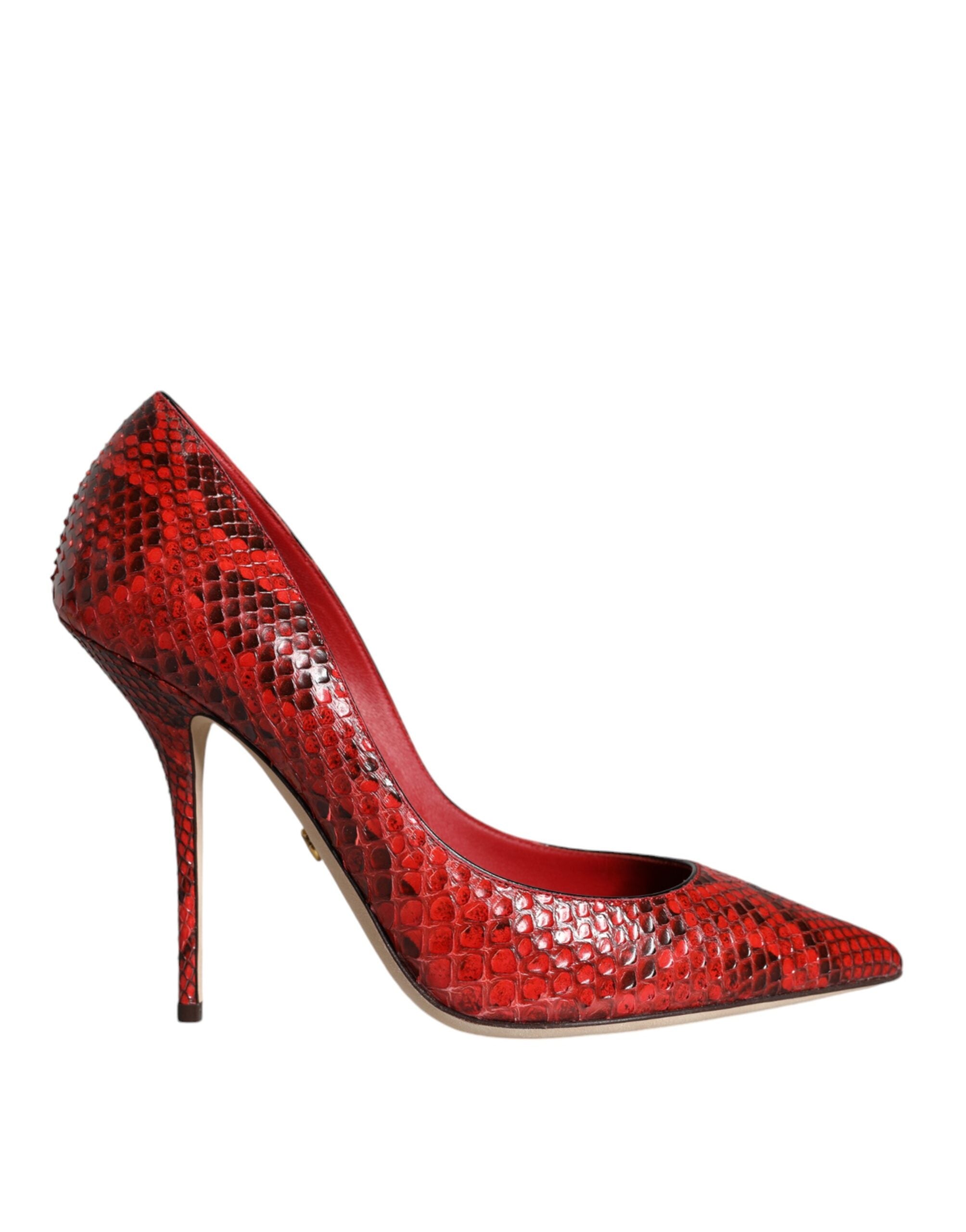 Dolce & Gabbana Red Leather Stiletto High Heels Pumps Shoes - ACCEXO