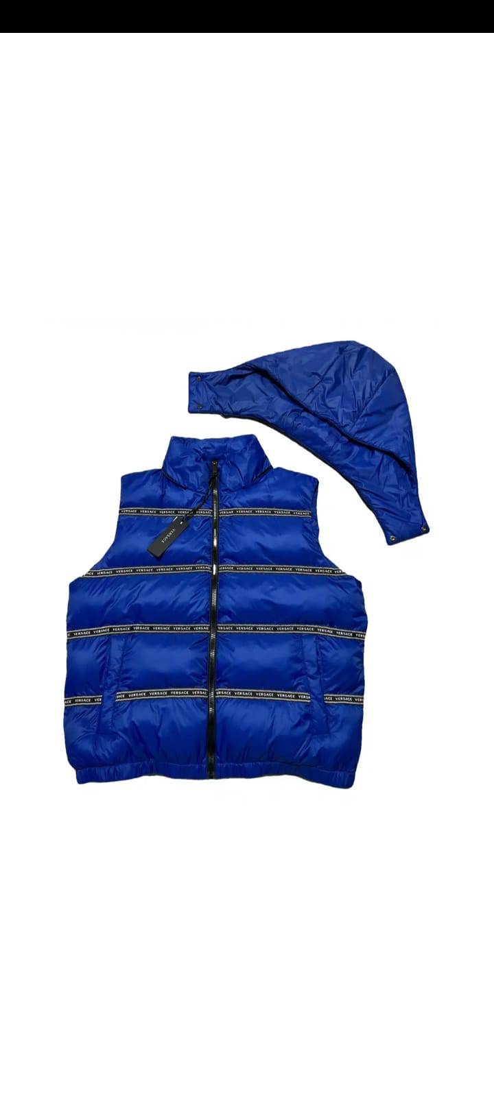 Versace Elegant Black Logo Band Vest with Detachable Hood - ACCEXO