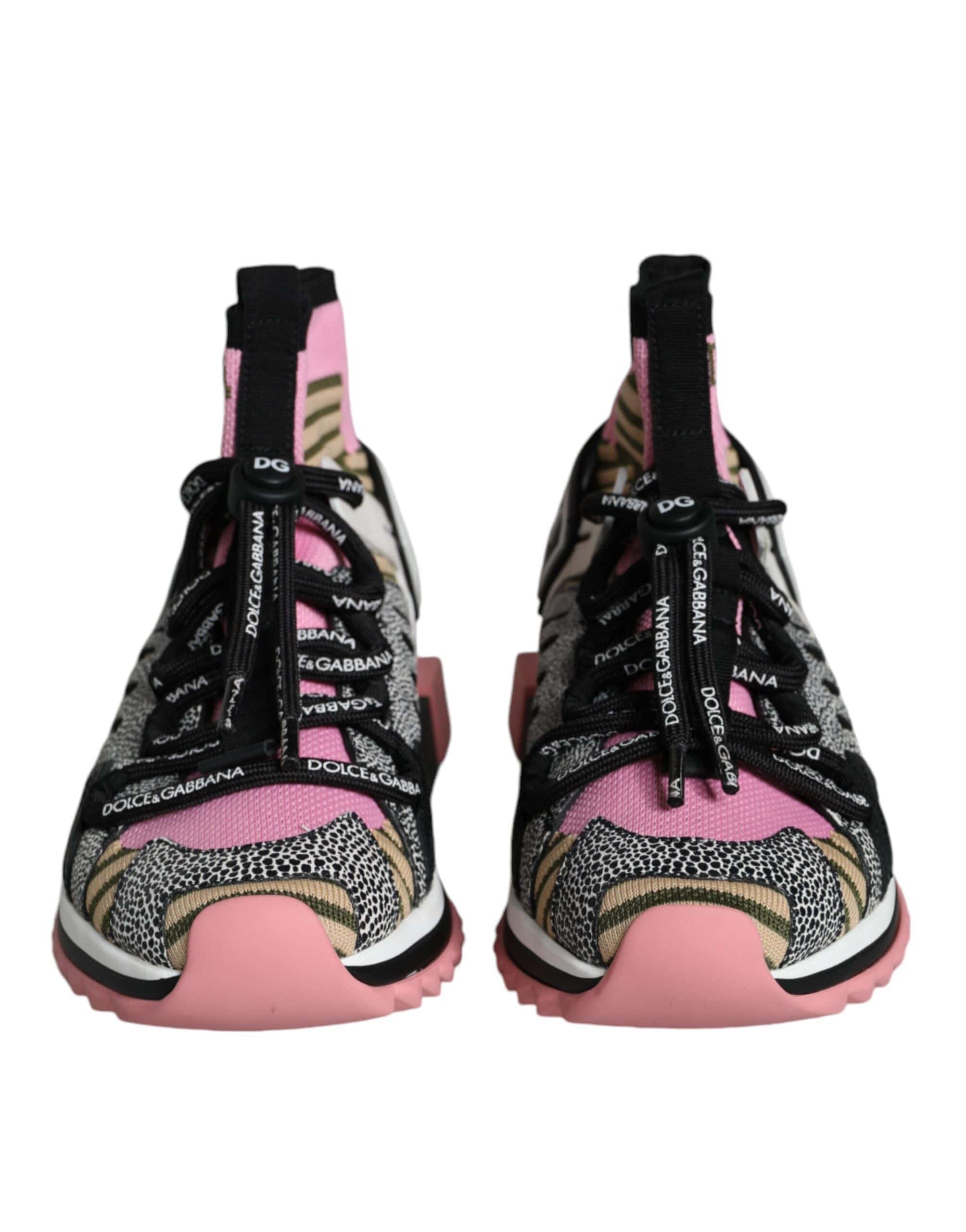 Dolce & Gabbana Multicolor Sorrento Socks Logo Sneakers Shoes - ACCEXO