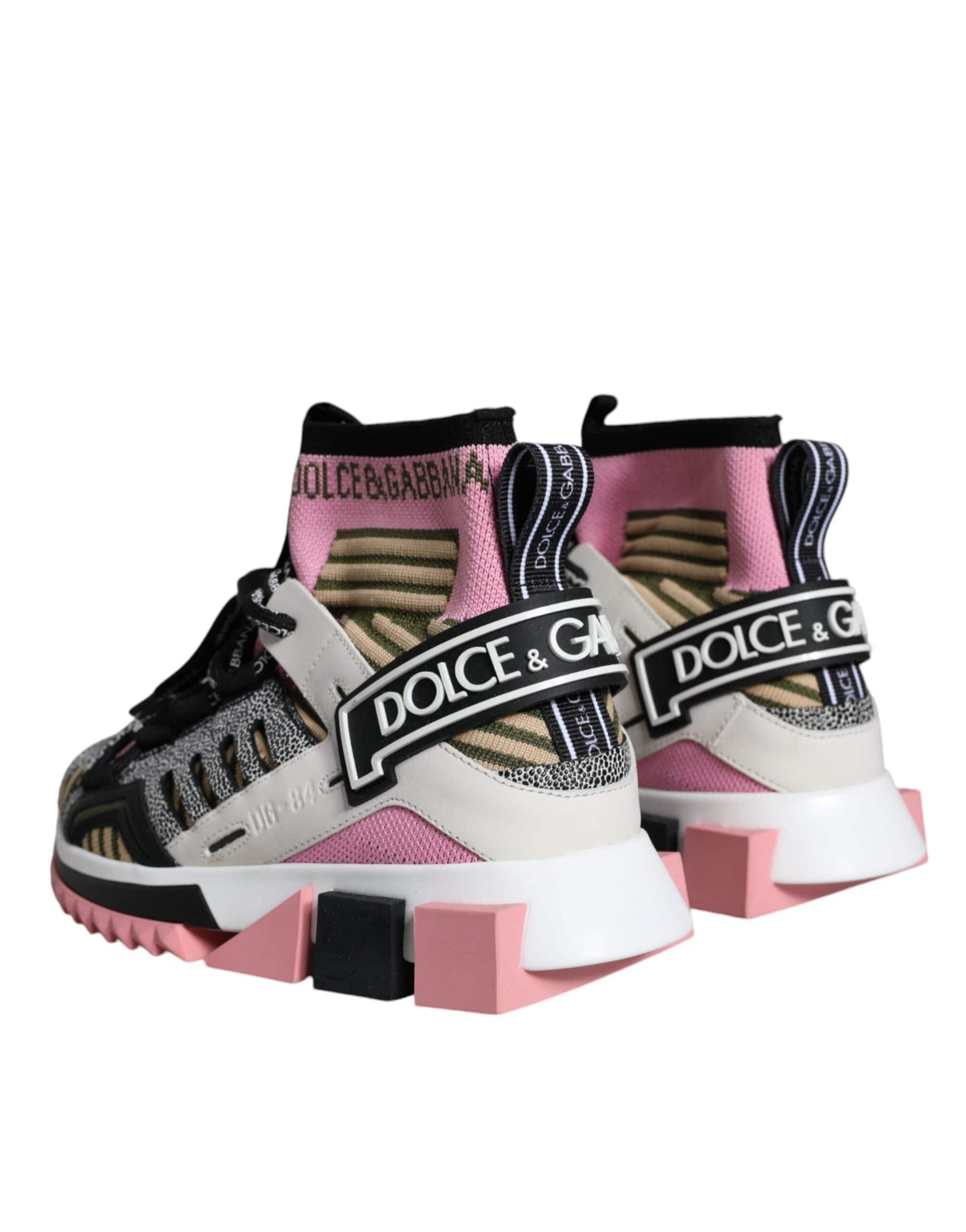 Dolce & Gabbana Multicolor Sorrento Socks Logo Sneakers Shoes - ACCEXO
