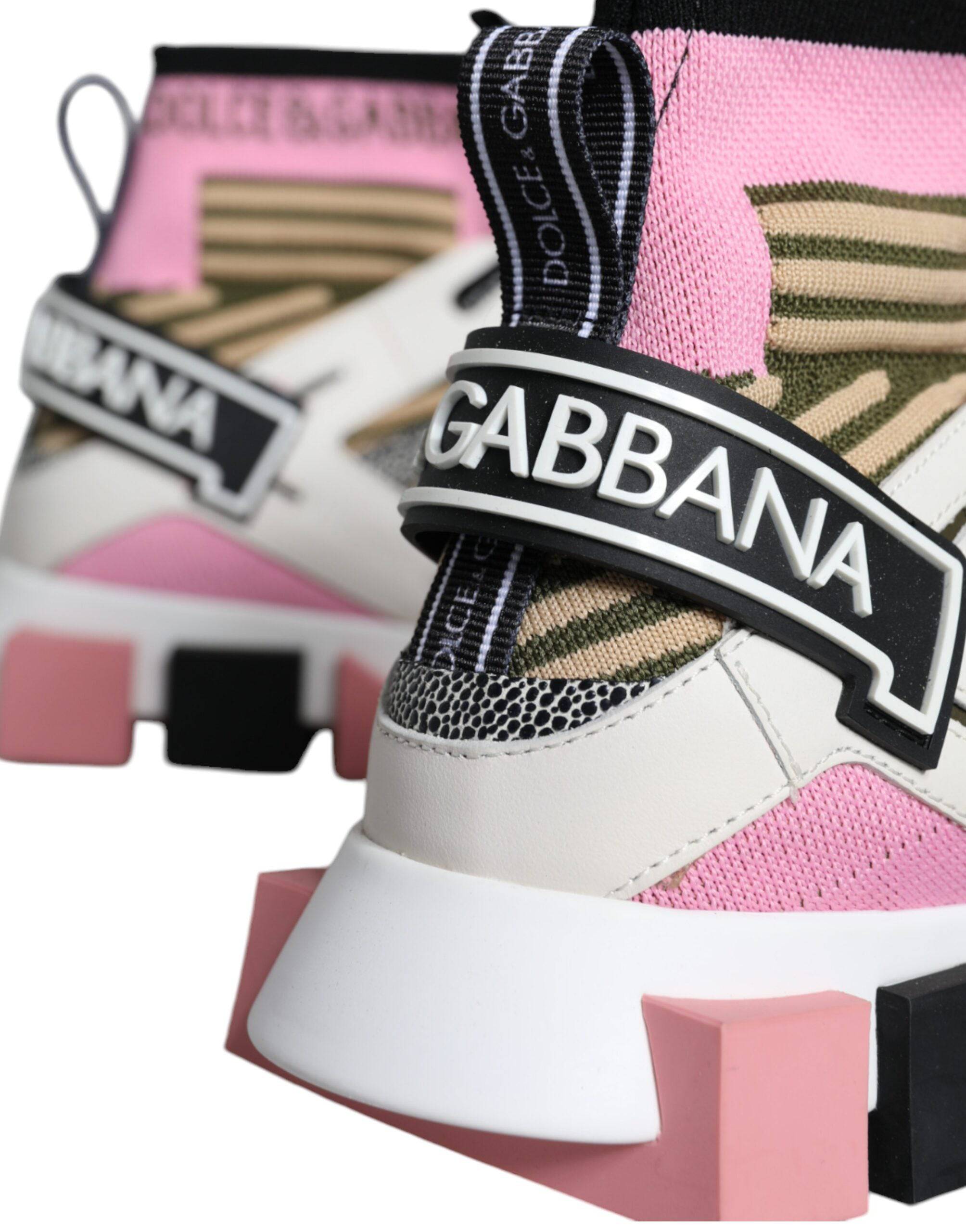 Dolce & Gabbana Multicolor Sorrento Socks Logo Sneakers Shoes - ACCEXO