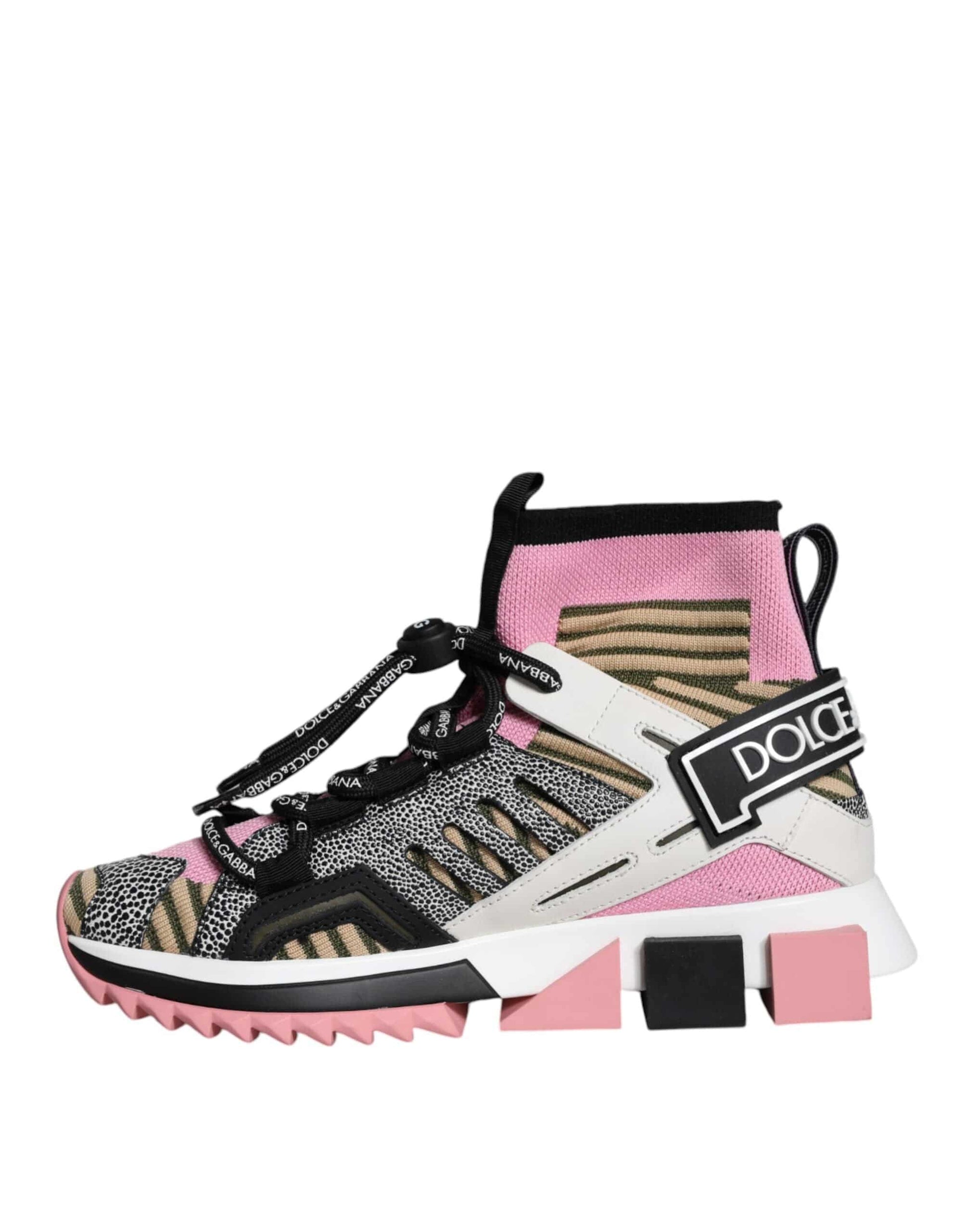 Dolce & Gabbana Multicolor Sorrento Socks Logo Sneakers Shoes - ACCEXO