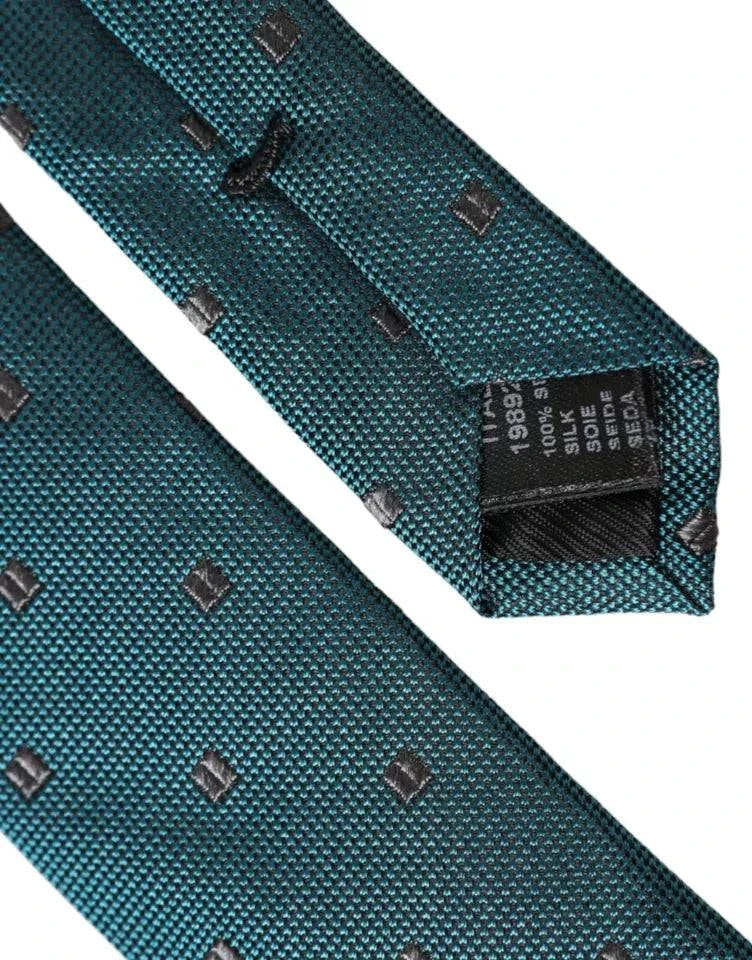 Dolce & Gabbana Green Patterned Silk Adjustable Men Tie - ACCEXO