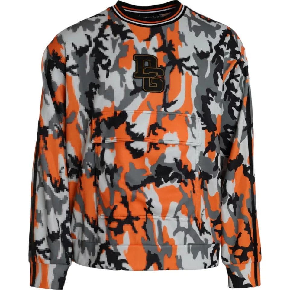 Dolce & Gabbana Multicolor Camouflage Crew Neck Pullover Sweater - ACCEXO