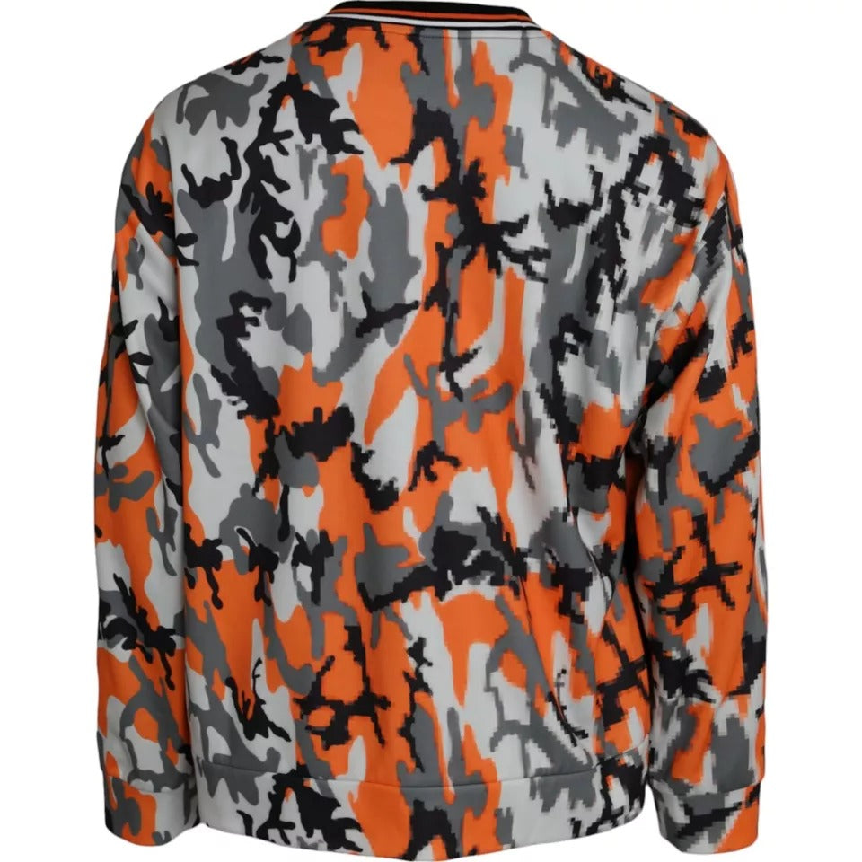 Dolce & Gabbana Multicolor Camouflage Crew Neck Pullover Sweater - ACCEXO