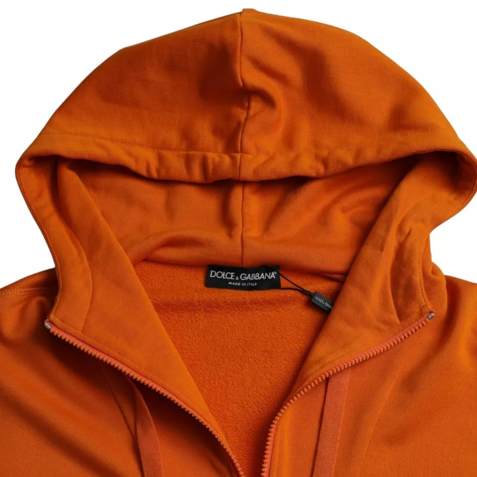 Dolce & Gabbana Orange Hooded Pullover Sweatshirt Sweater - ACCEXO