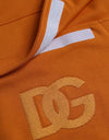 Dolce & Gabbana Orange Hooded Pullover Sweatshirt Sweater