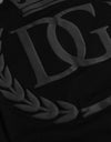 Dolce & Gabbana Black Logo Embossed Cotton Crew Neck T-shirt