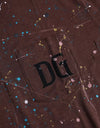 Dolce & Gabbana Brown Color Splash Cotton Crew Neck T-shirt