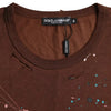 Dolce & Gabbana Brown Color Splash Cotton Crew Neck T-shirt