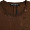 Dolce & Gabbana Brown Color Splash Cotton Crew Neck T-shirt