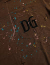 Dolce & Gabbana Brown Color Splash Cotton Crew Neck T-shirt