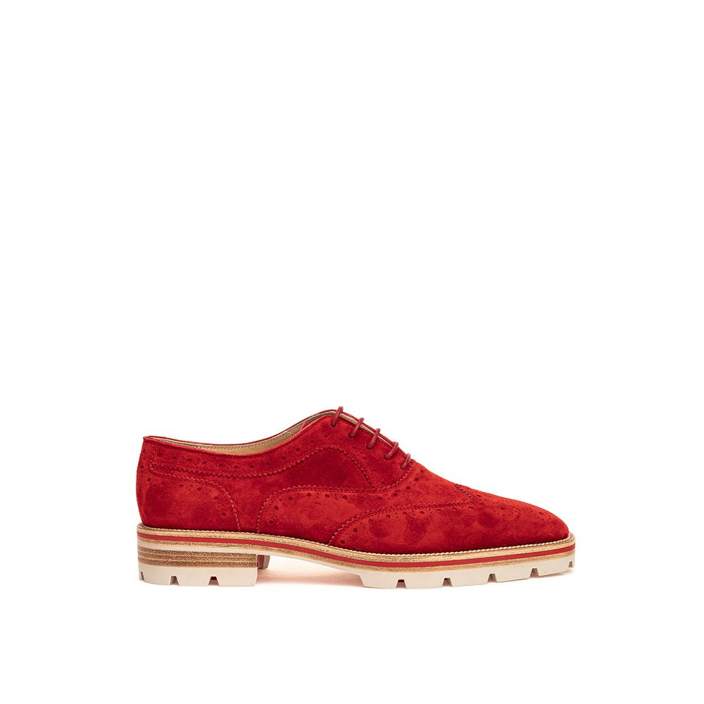Christian Louboutin Red Suede Flat Shoe - ACCEXO