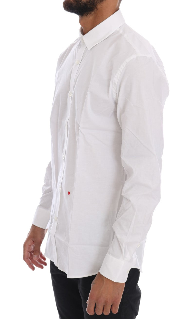 Moschino Elegant White Slim-Fit Cotton Shirt - ACCEXO