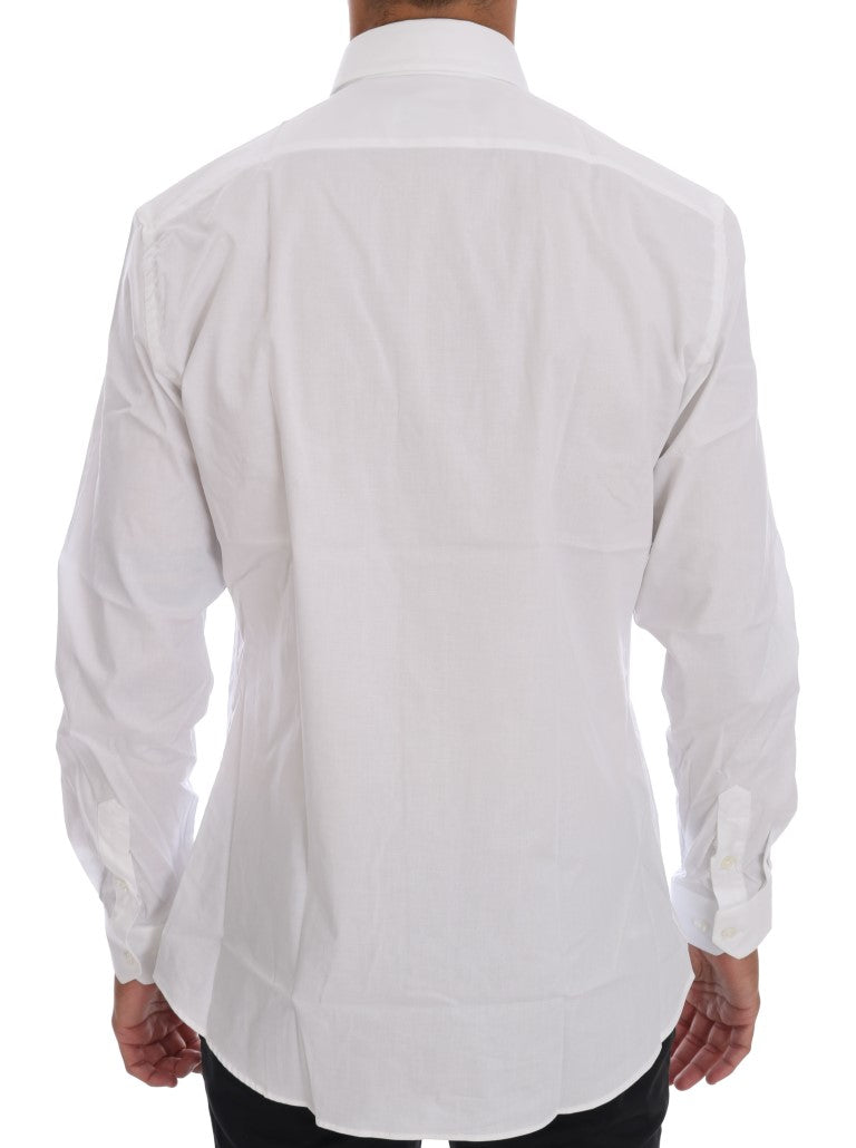 Moschino Elegant White Slim-Fit Cotton Shirt - ACCEXO