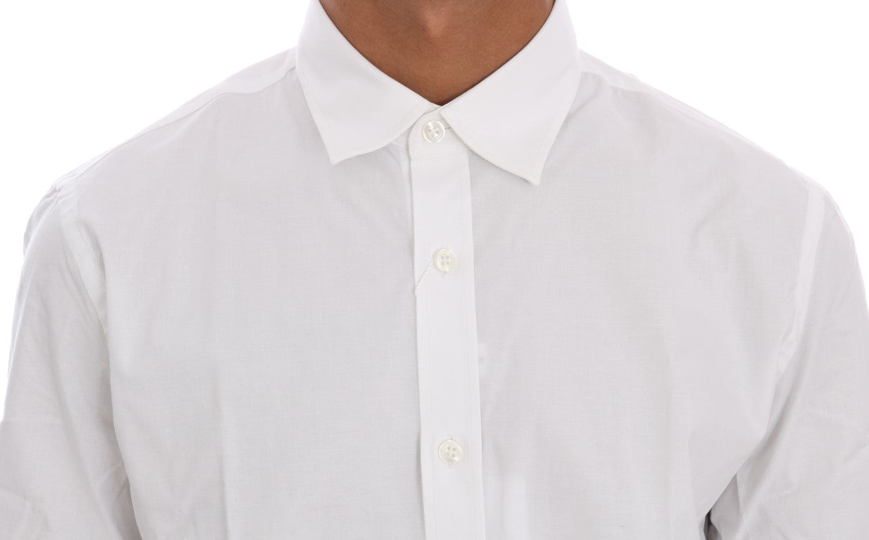 Moschino Elegant White Slim-Fit Cotton Shirt - ACCEXO