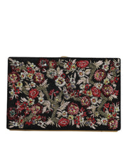 Dolce & Gabbana Multicolor Floral Gold Frame Clutch Evening Purse Bag - ACCEXO