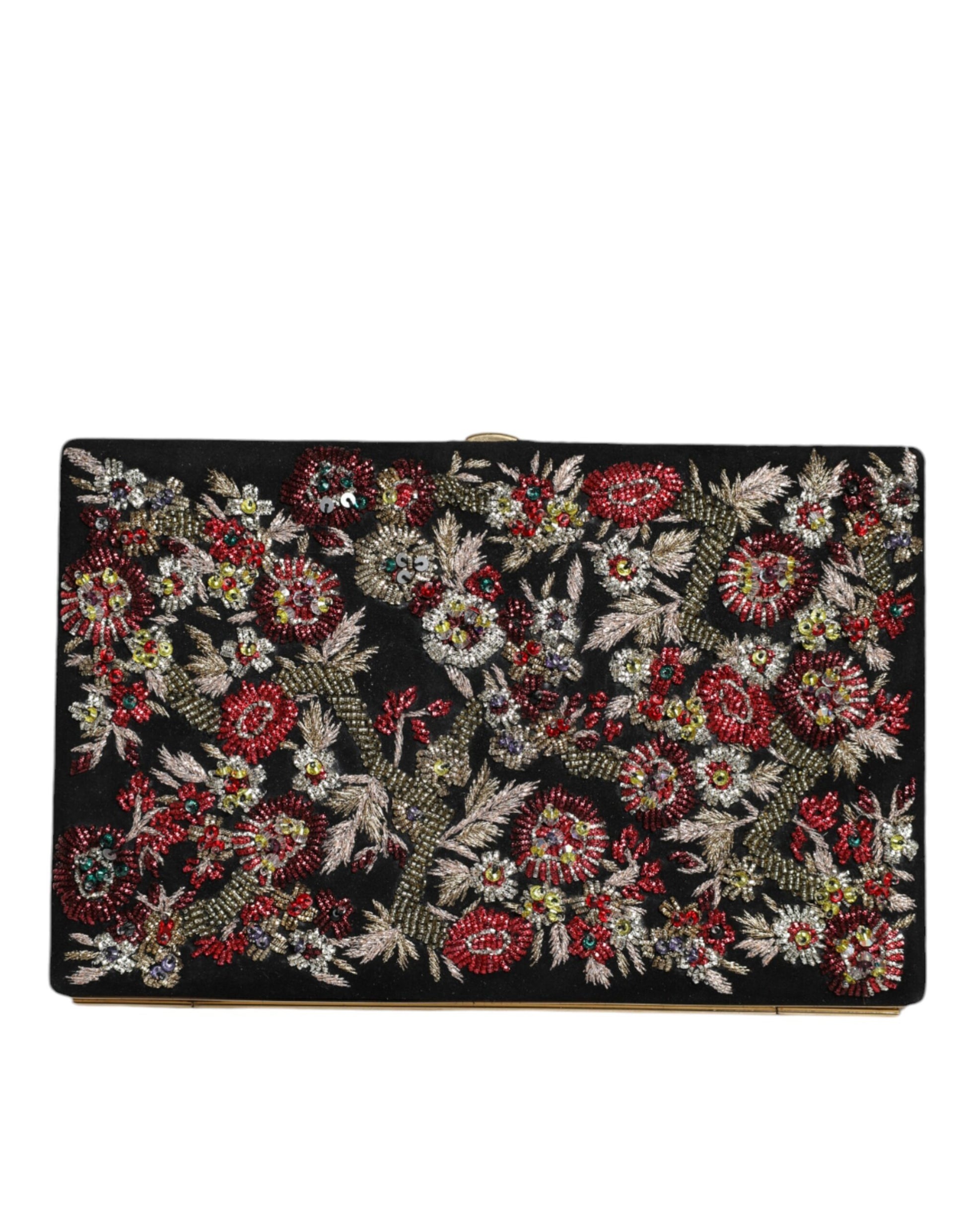 Dolce & Gabbana Multicolor Floral Gold Frame Clutch Evening Purse Bag - ACCEXO