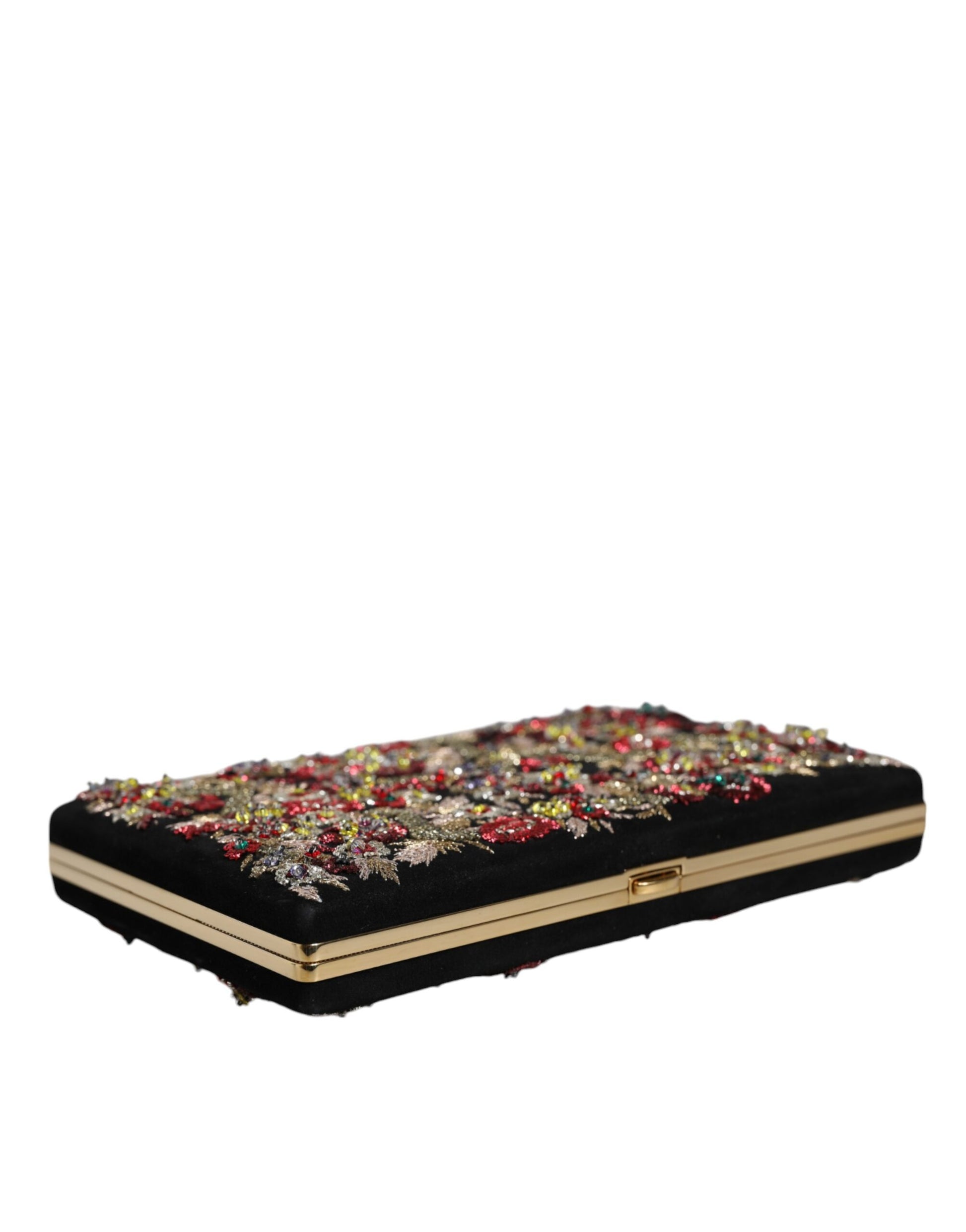 Dolce & Gabbana Multicolor Floral Gold Frame Clutch Evening Purse Bag - ACCEXO