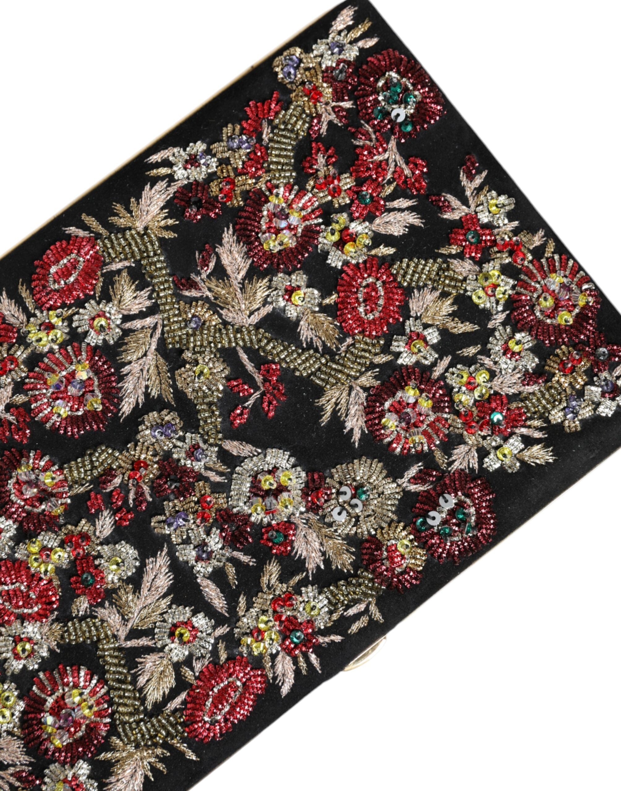 Dolce & Gabbana Multicolor Floral Gold Frame Clutch Evening Purse Bag - ACCEXO