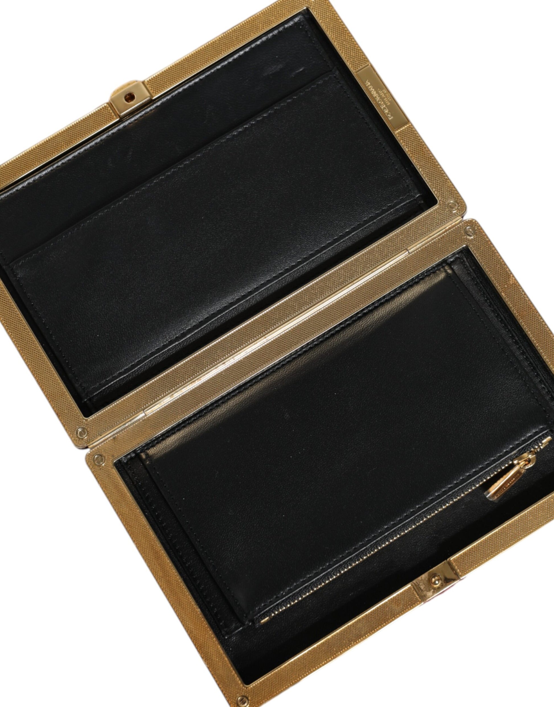Dolce & Gabbana Red Velvet Gold Frame Clutch Evening Party Purse Bag - ACCEXO