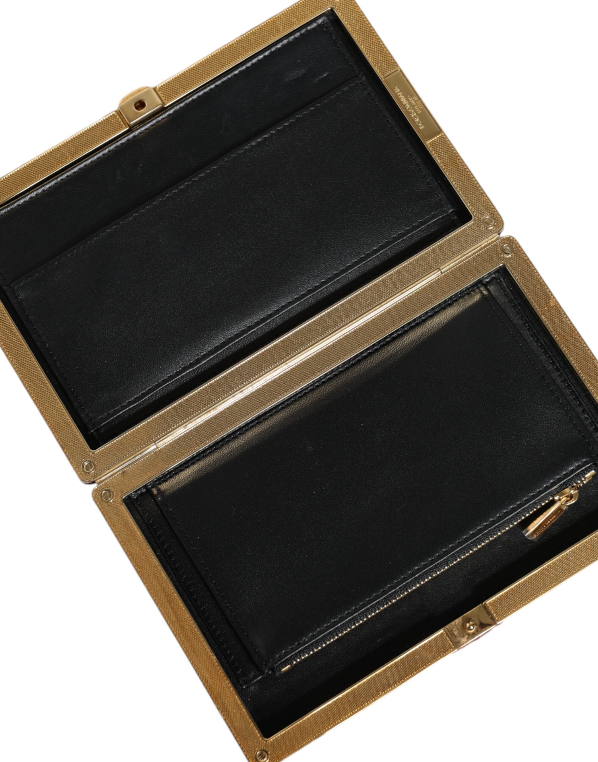 Dolce & Gabbana Red Velvet Gold Frame Clutch Evening Party Purse Bag - ACCEXO