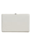 Dolce & Gabbana White Leather Gold Frame Clutch Evening Party Purse Bag