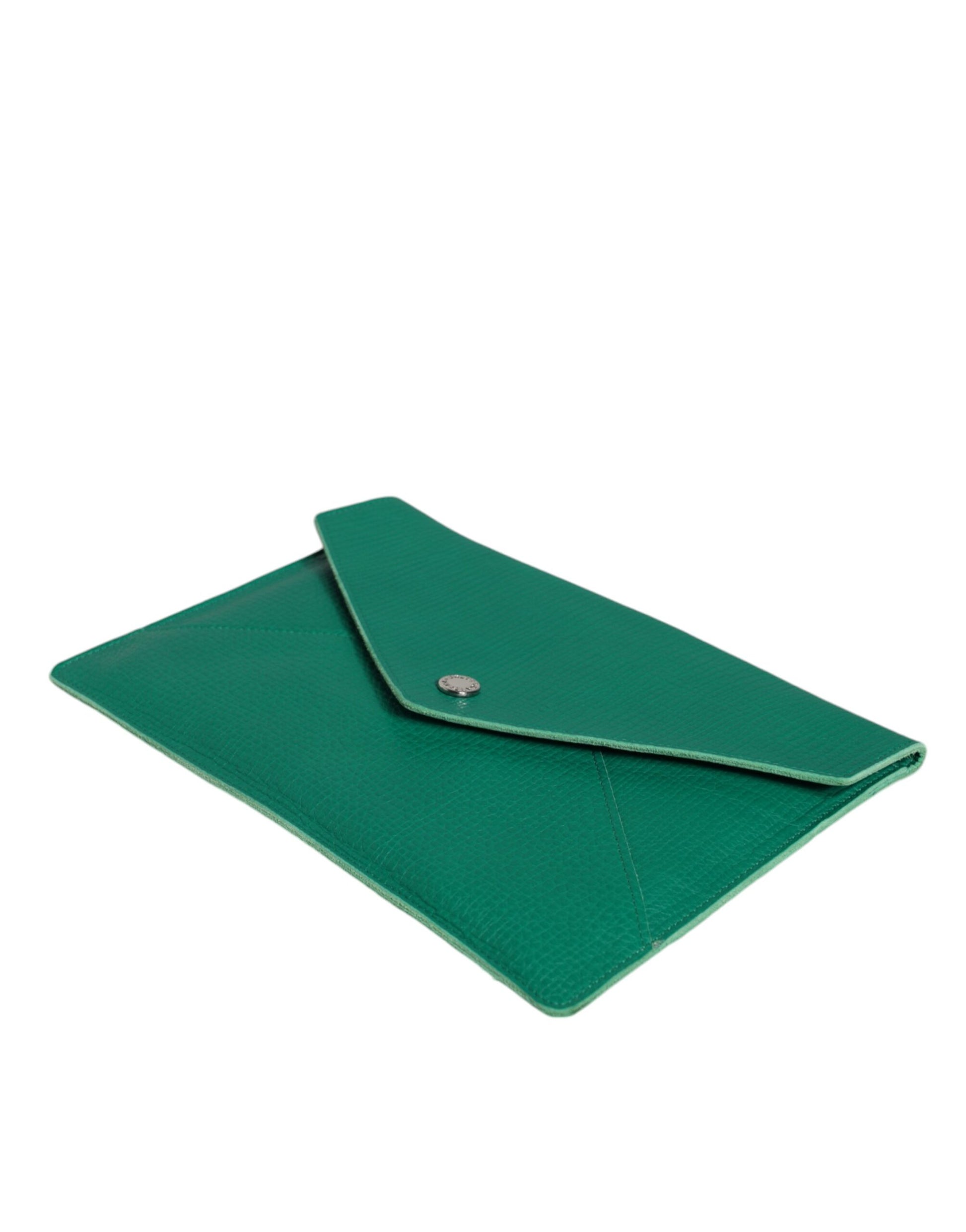 Dolce & Gabbana Green Leather Handbag Clutch Mini Purse Pouch Tablet Case - ACCEXO
