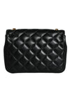 Versace Black Quilted Lambskin Leather Crossbody Shoulder Bag