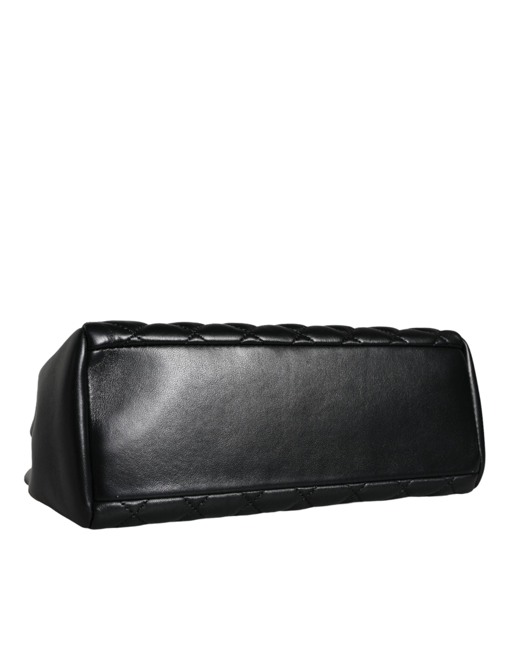 Versace Black Quilted Nappa Leather Shoulder Chain Strap Bag - ACCEXO