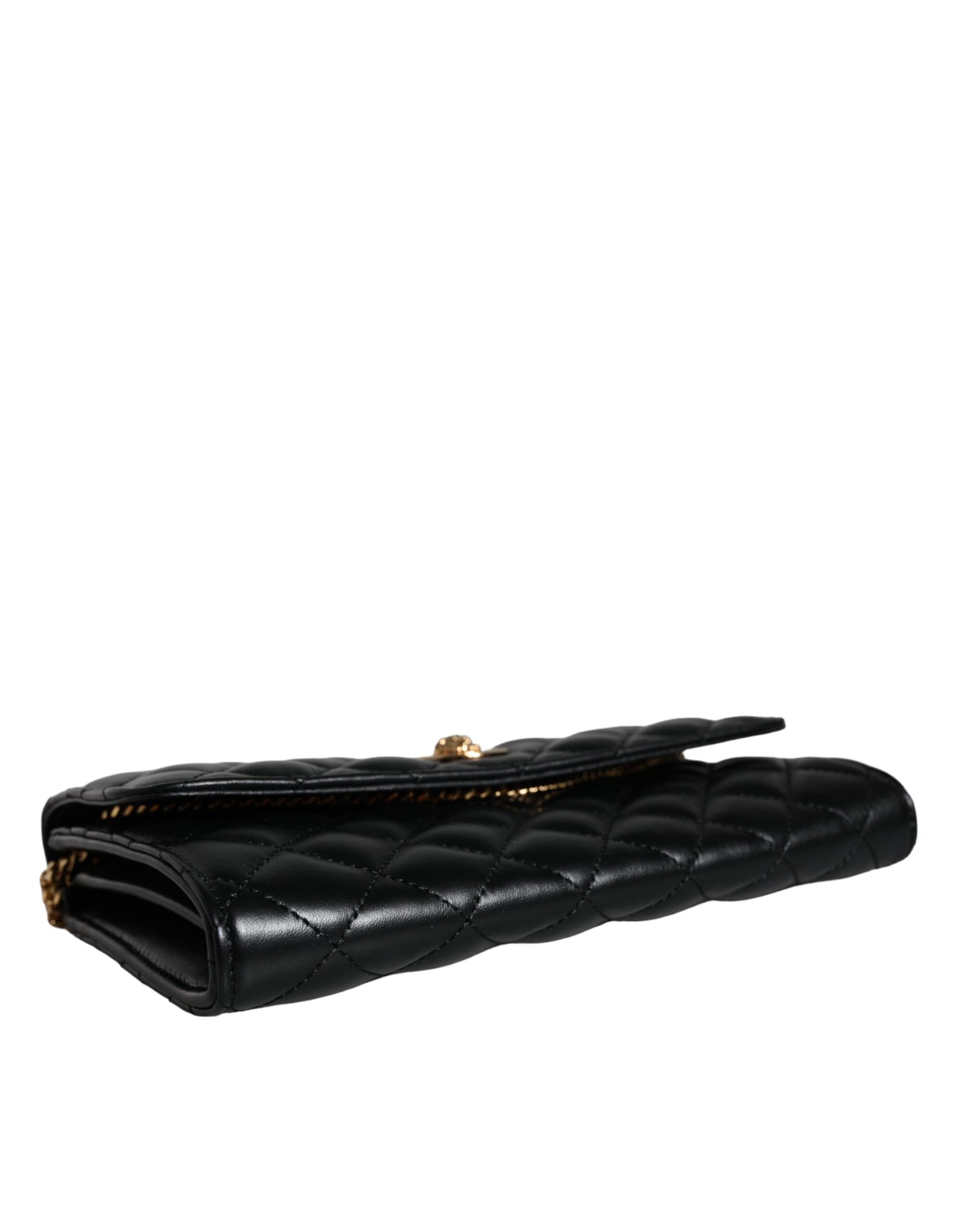 Versace Black Quilted Nappa Leather Crossbody Shoulder Bag - ACCEXO