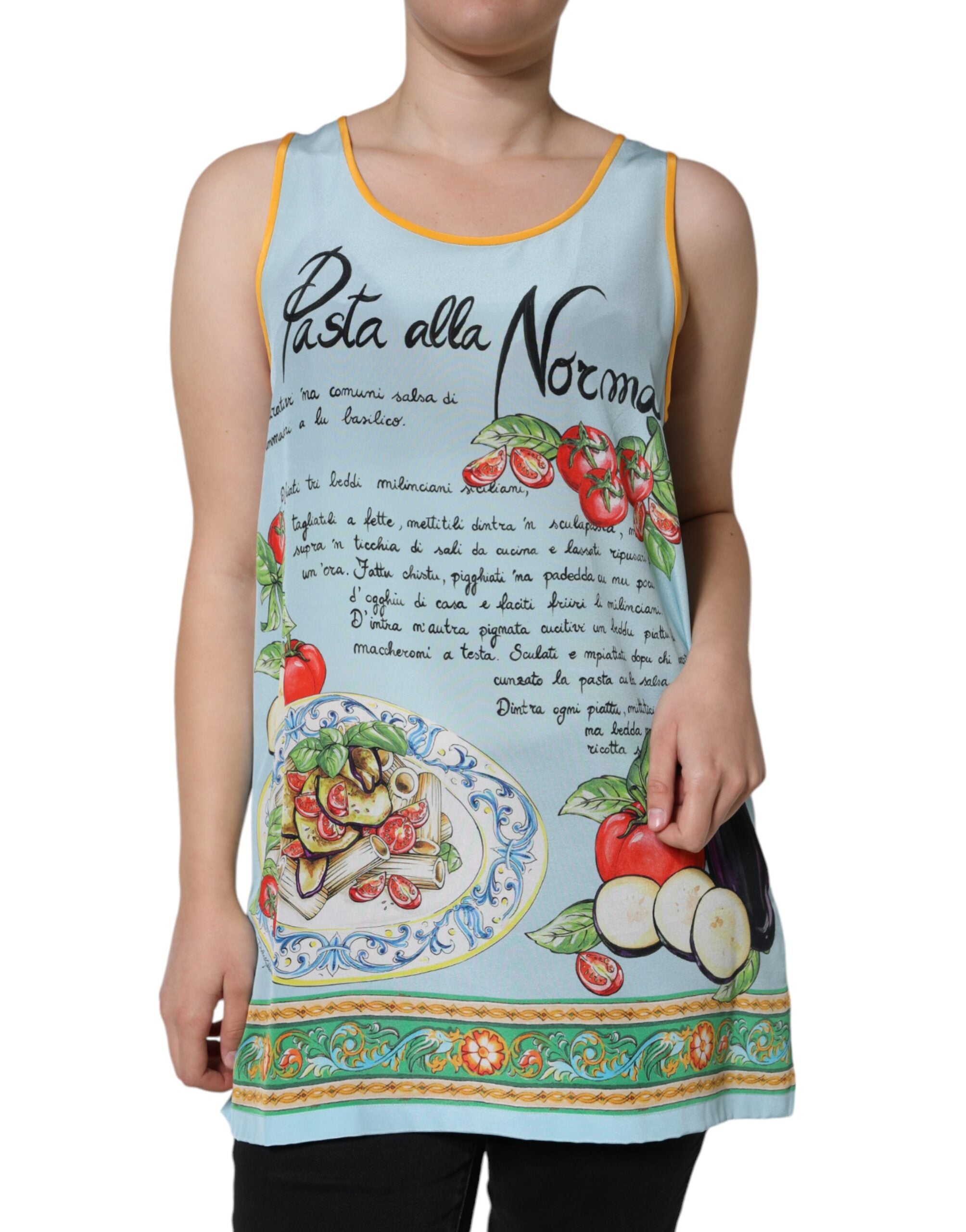 Dolce & Gabbana Multicolor Pasta Alla Norma Print Tank Top - ACCEXO
