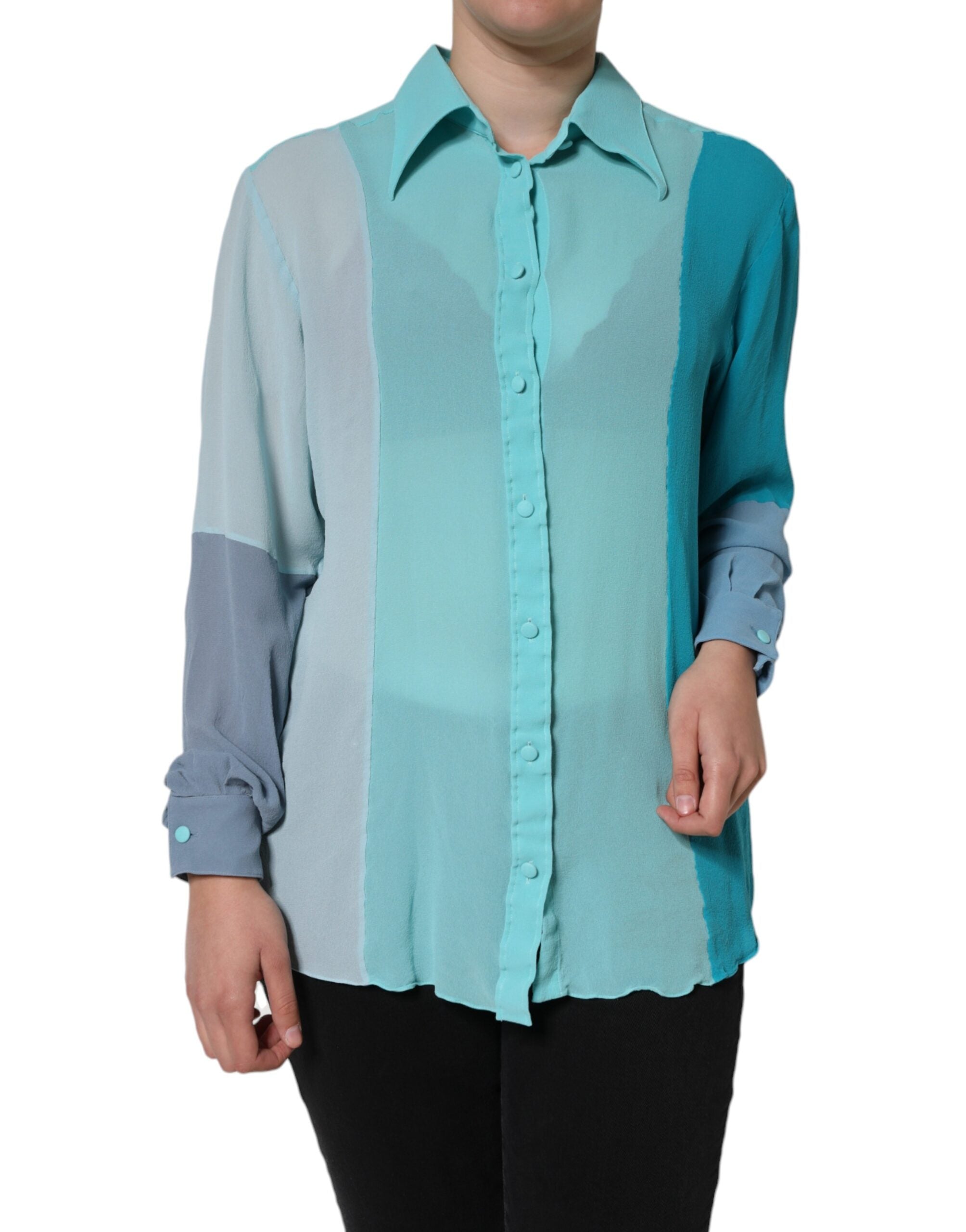 Dolce & Gabbana Multicolor Long Sleeve Button Blouse Top - ACCEXO