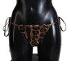 Dolce & Gabbana Brown Leopard Print Swimsuit Swimwear Bikini Bottom