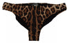 Dolce & Gabbana Brown Leopard Print Swimsuit Swimwear Bikini Bottom