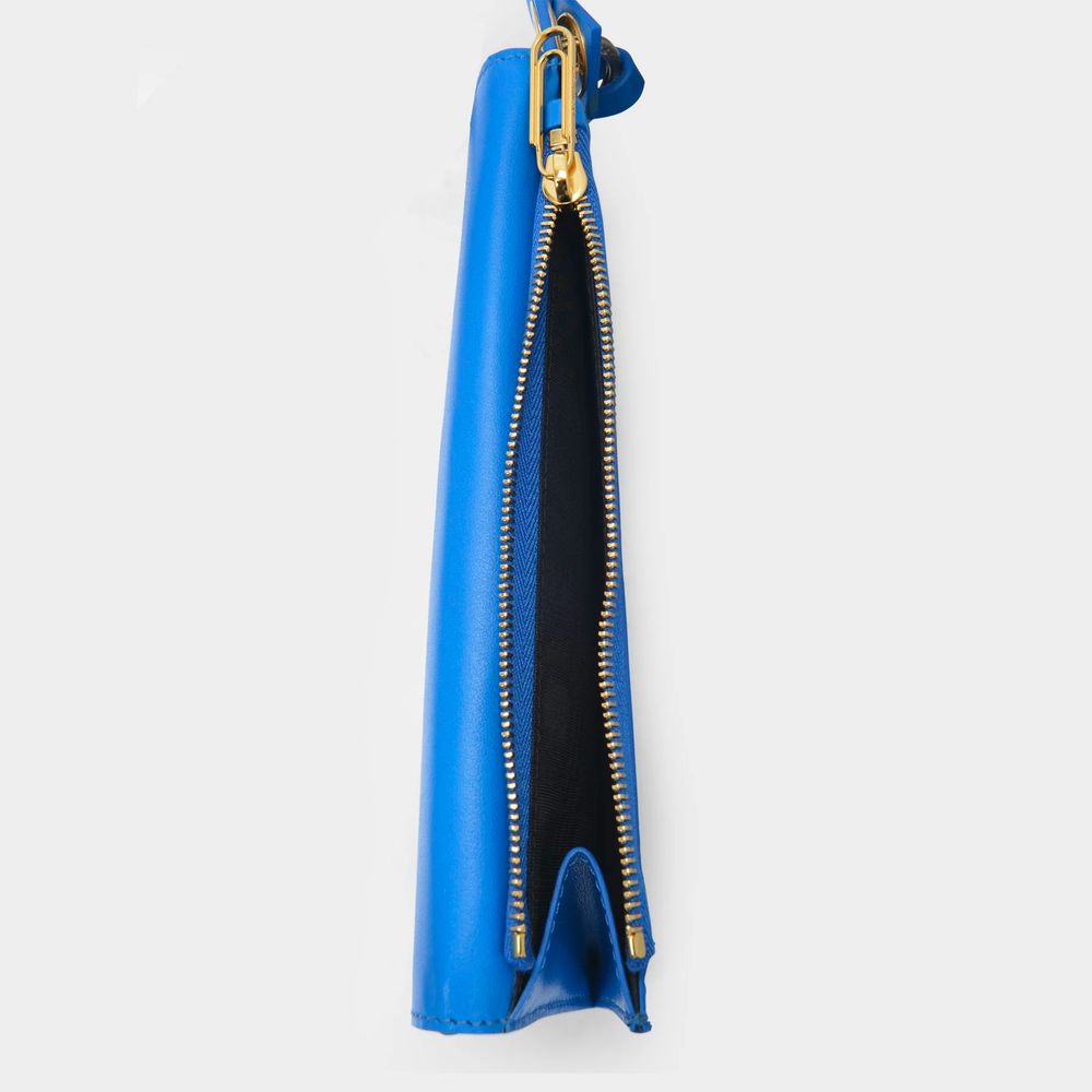 Off-White Blue Leather Shoulder Bag - ACCEXO