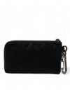 Black Nylon Logo Plaque Keyring Pouch Clutch Bag