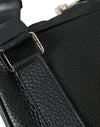 Black Calfskin Leather Logo Palermo Backpack Bag