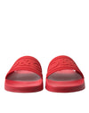Red Rubber Summer Beach Slides Sandals