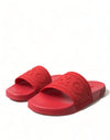 Red Rubber Summer Beach Slides Sandals