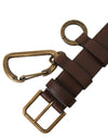 Brown Calf Leather Gold Metal Buckle Belt