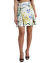 Elegant High Waist Floral Mini Skirt